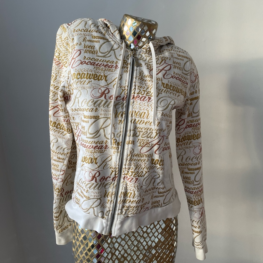 Rocawear White and Gold Hoodie